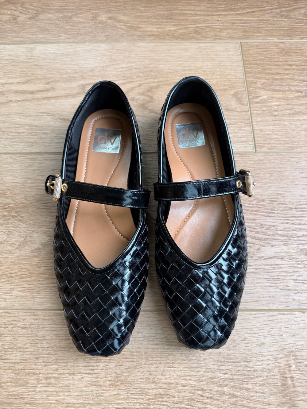 DV by Dolce Vita Black Woven Mary Jane Flats - Size 8.5 - Ships Fast!